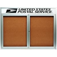 Indoor Enclosed Aluminum Bulletin Boards with Personalized Headers - With Lighting