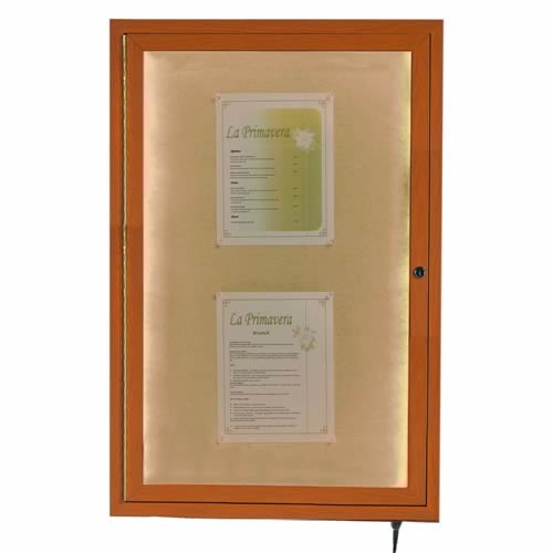Enclosed Indoor/Outdoor Wood-Look Display Cases with LED Lighting