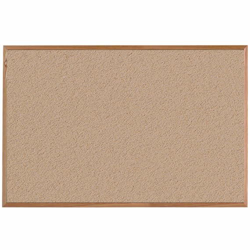 OW4872186 4'H x 6'W Forbo Cork Bulletin Board, Blanched Almond, Red Oak