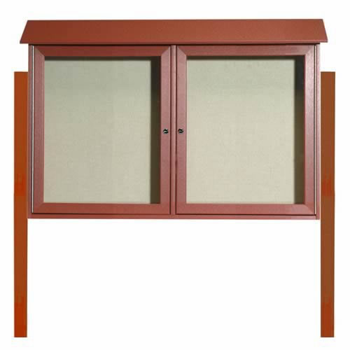 Park Ranger Series Two Door Hinged Door Bulletin Board with Mounting Posts