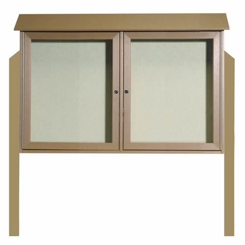 Park Ranger Series Two Door Hinged Door Bulletin Board with Mounting Posts