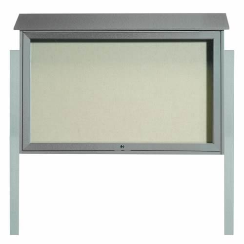Park Ranger Series Top Hinged Single Door Bulletin Board with Mounting Posts