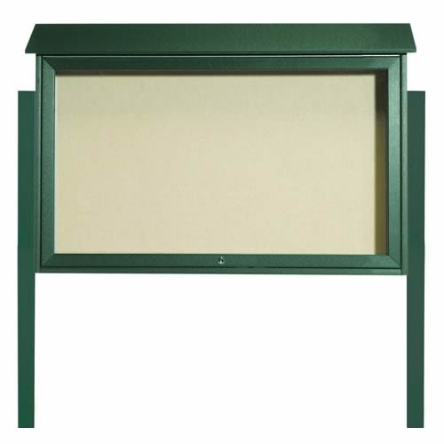 Park Ranger Series Top Hinged Single Door Bulletin Board with Mounting Posts