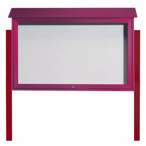 Park Ranger Series Top Hinged Single Door Bulletin Board with Mounting Posts