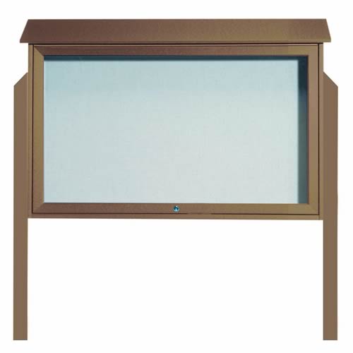 Park Ranger Series Top Hinged Single Door Bulletin Board with Mounting Posts