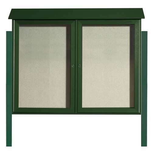 Park Ranger Series Two Door Hinged Door Bulletin Board with Mounting Posts