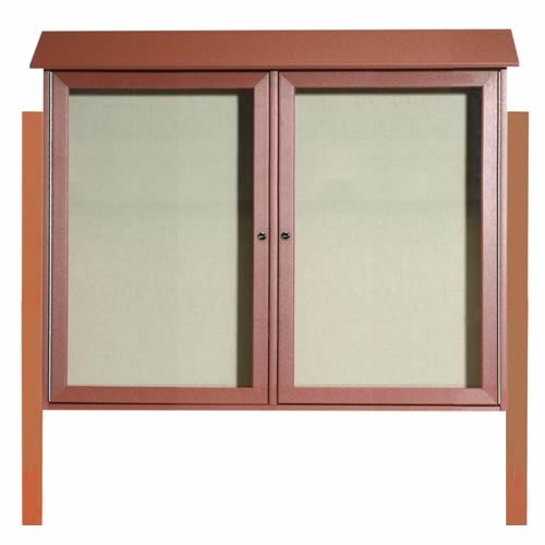 Park Ranger Series Two Door Hinged Door Bulletin Board with Mounting Posts
