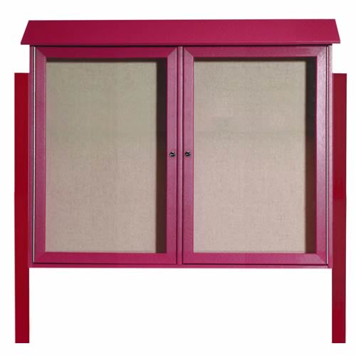 Park Ranger Series Two Door Hinged Door Bulletin Board with Mounting Posts
