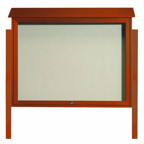 Park Ranger Series Top Hinged Single Door Bulletin Board with Mounting Posts
