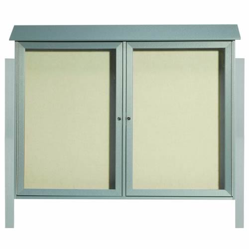 Park Ranger Series Two Door Hinged Door Bulletin Board with Mounting Posts