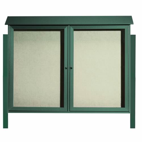 Park Ranger Series Two Door Hinged Door Bulletin Board with Mounting Posts