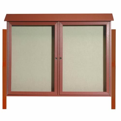 Park Ranger Series Two Door Hinged Door Bulletin Board with Mounting Posts