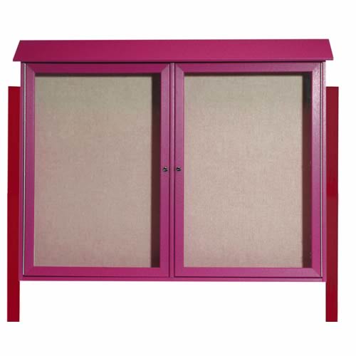 Park Ranger Series Two Door Hinged Door Bulletin Board with Mounting Posts