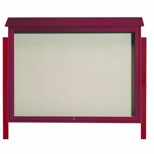 Park Ranger Series Top Hinged Single Door Bulletin Board with Mounting Posts