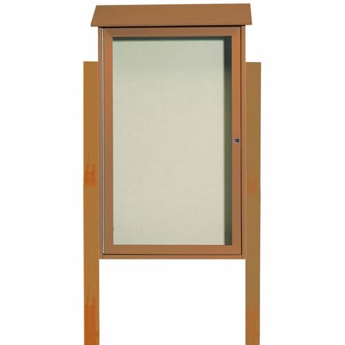 Park Ranger Series Single Hinged Door Bulletin Board with Mounting Posts