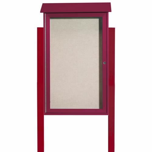 Park Ranger Series Single Hinged Door Bulletin Board with Mounting Posts