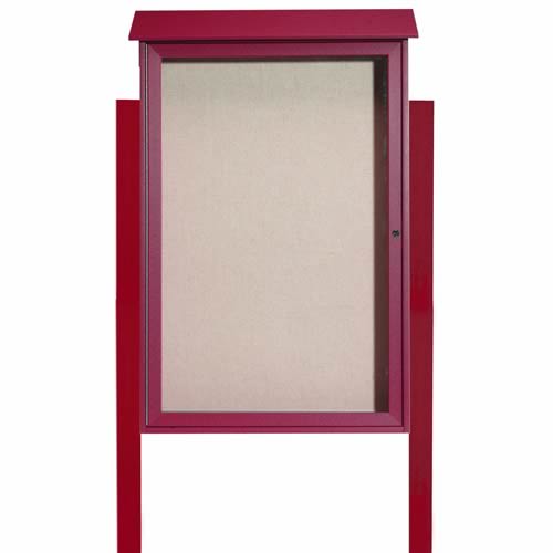 Park Ranger Series Single Hinged Door Bulletin Board with Mounting Posts