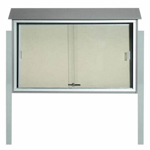 Park Ranger Series Sliding Door Bulletin Board with Mounting Posts