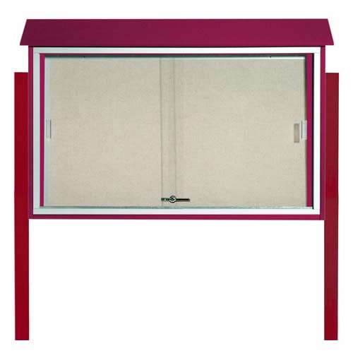 Park Ranger Series Sliding Door Bulletin Board with Mounting Posts