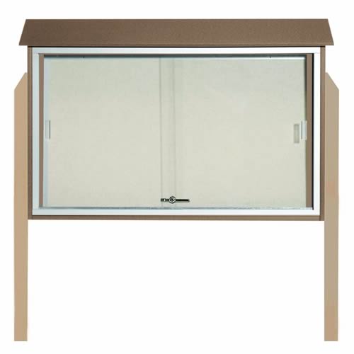 Park Ranger Series Sliding Door Bulletin Board with Mounting Posts