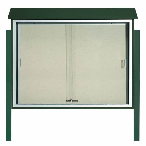 Park Ranger Series Sliding Door Bulletin Board with Mounting Posts