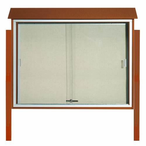 Park Ranger Series Sliding Door Bulletin Board with Mounting Posts
