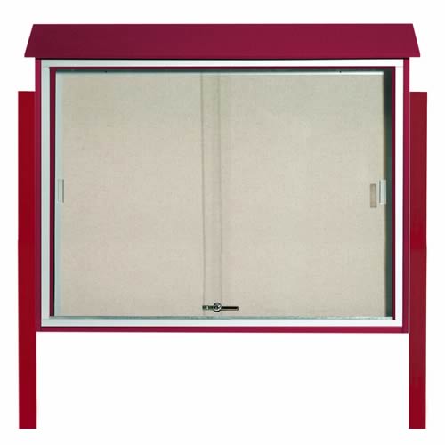 Park Ranger Series Sliding Door Bulletin Board with Mounting Posts