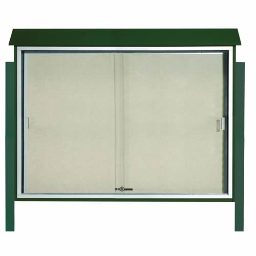 Park Ranger Series Sliding Door Bulletin Board with Mounting Posts