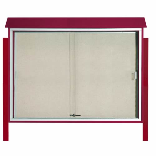 Park Ranger Series Sliding Door Bulletin Board with Mounting Posts