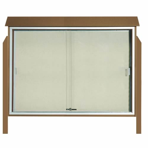 Park Ranger Series Sliding Door Bulletin Board with Mounting Posts