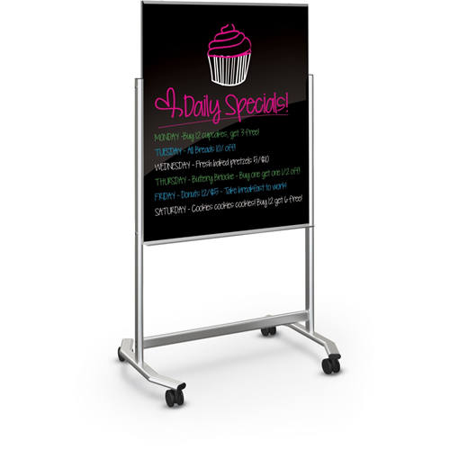 Visionary® Move Mobile Magnetic Glass Whiteboard