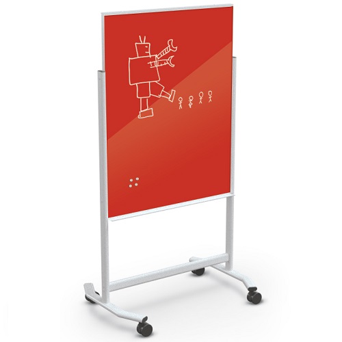 Visionary® Move, Colored or White Glass, Mobile Magnetic Whiteboard