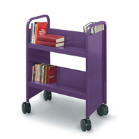 21011 - Two-Sided Booktruck with 4 Sloping Shelves