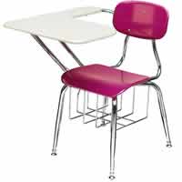 450 Series Tablet Arm Chair Desks with Bookbasket