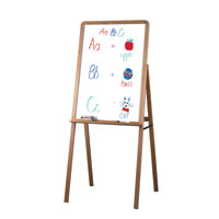 Adjustable Oak Frame Whiteboard Easel