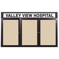 Outdoor/Indoor Bulletin Boards with Header and Lighting