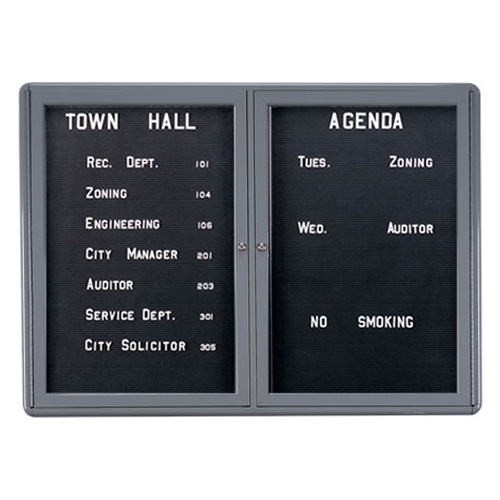 Enclosed Radius Design Changeable Letter Boards with Hinged Doors