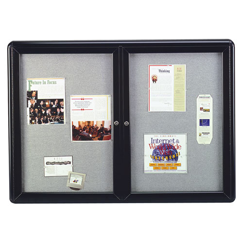 Enclosed Fabric Bulletin Boards with Hinged Doors