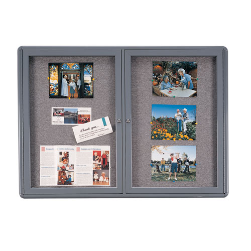 Enclosed Fabric Bulletin Boards with Hinged Doors