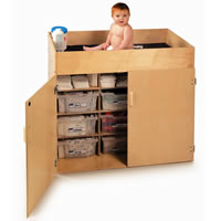Changing and Storage Cabinet with Trays
