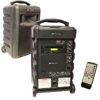 Titan Wireless Portable PA, with Wired and Wireless Handheld Mic, Remote Control, and Protective Case