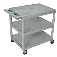 32"W x 24"D Polyethelene  Flat Shelf Utility Carts 