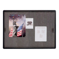 Quartet&reg; Sliding Door Fabric Bulletin Board, Graphite Frame, 3H x 4W