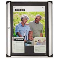 Quartet&reg; Euro Enclosed Magnetic Bulletin Board, Aluminum Frame, 2H x 3W