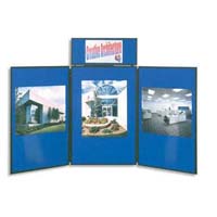 Quartet® Exhibition Display System, 6 Panels, 72" x 3/4" x 72", Gray/Blue