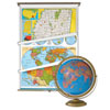 State/U.S./World Wall Map and Globe Classroom Packages