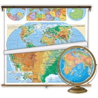 Physical Political Map and Globe Combos (Grades 6-12)