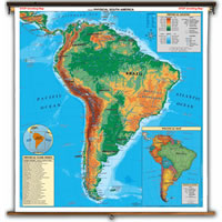 South America Physical Political Map