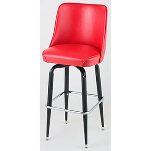Bucket Seat Black Square Frame Bar Stools