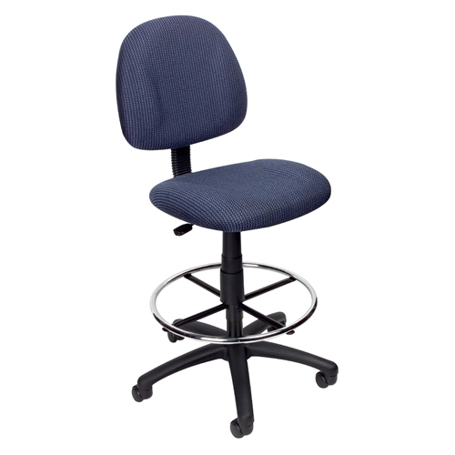Upholstered Drafting Stools with Tweed Fabric